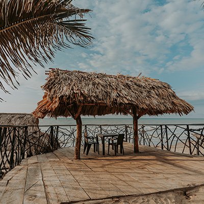 Kiosko de la cabaña La Guadalupana en Ecohotel Del Toro Arboletes