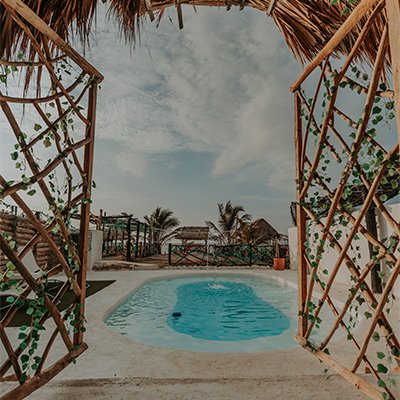 Piscina privada de la cabaña Cos de Ecohotel Del Toro en Arboletes