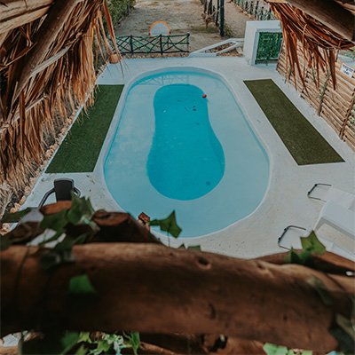 Piscina de la cabaña Keos de Ecohotel Del Toro en Arboletes