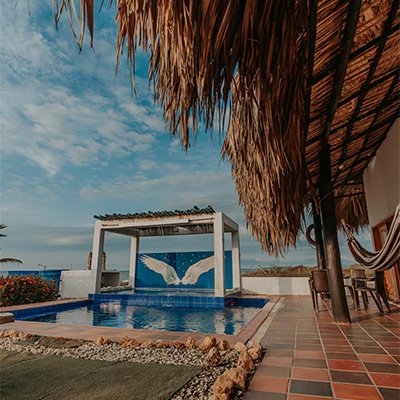 Piscina de la cabaña La Guadalupana en Ecohotel Del Toro Arboletes